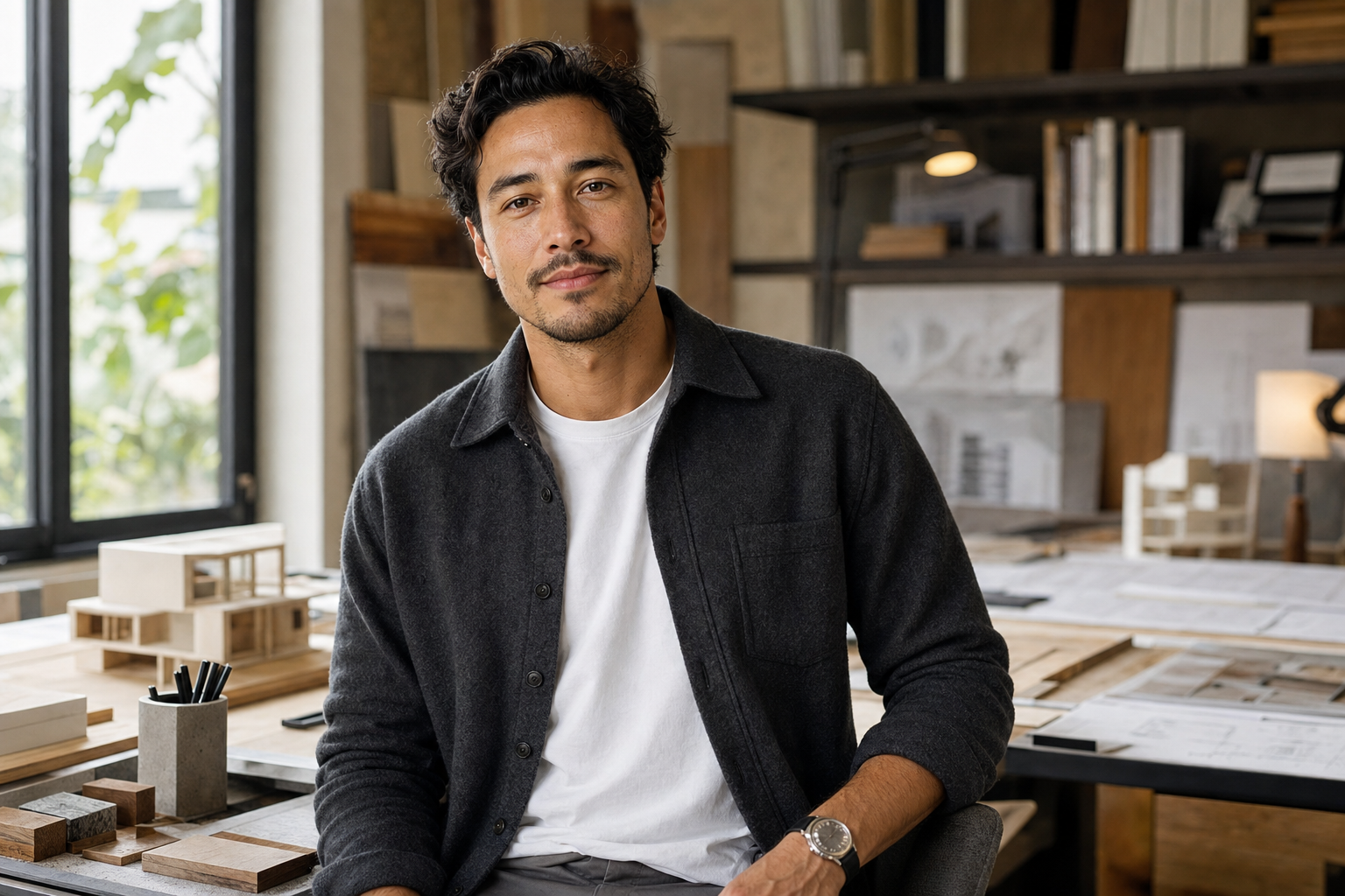 Example portrait of an architect in a studio